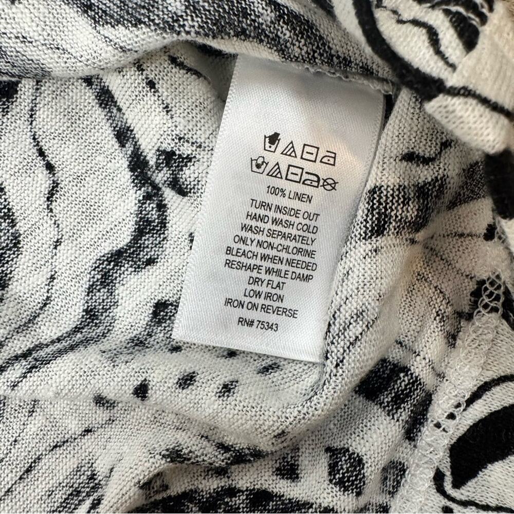 C&C California Women’s Linen Abstract Black and White Women's Top ~ M - Picture 5 of 12